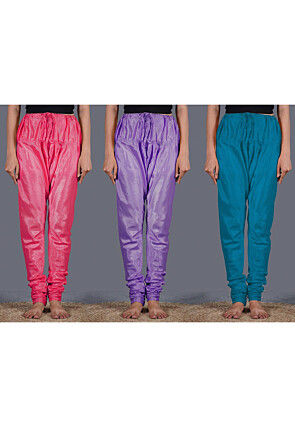 Combo of Solid Color Shantoon Churidar in Multicolor