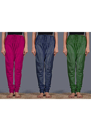Combo of Solid Color Shantoon Churidar in Multicolor