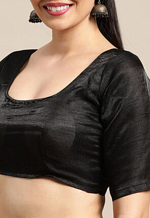 Contrast Border Art Silk Saree in Mustard