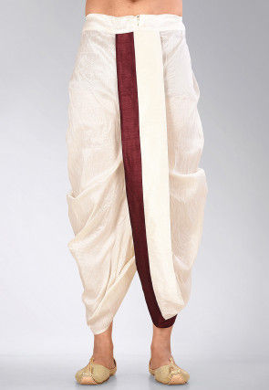 Solid Color Cotton Dhoti Pant in White : MTR2293