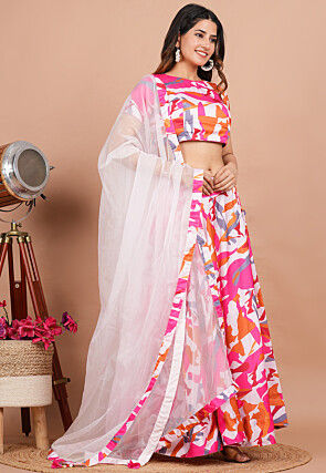 Contrast Border Organza Dupatta in Baby Pink