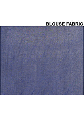 Contrast Tissue Silk Saree in Navy Blue