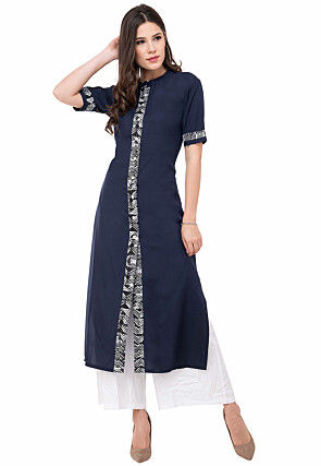 Buy Embroidered Rayon Pakistani Suit in Orange Online : KBNA19 - Utsav ...