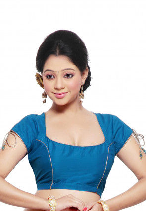 Cotton Silk Blouse in Blue