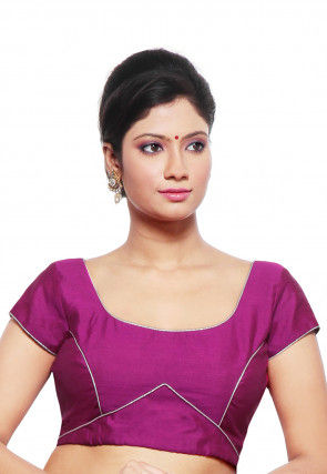 Dupion Silk Blouse in Magenta