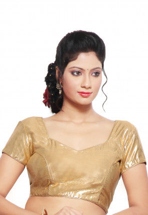 Shimmer Art Silk Blouse in Gold