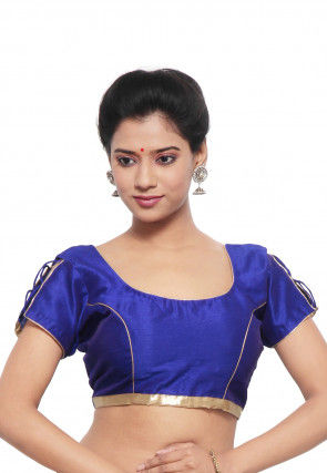 Dupion Silk Blouse in Royal Blue