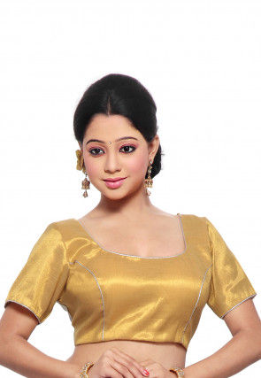Art Silk and Tissue Blouse in Gold