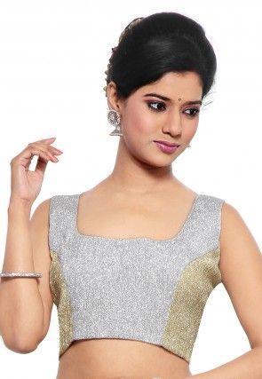 Silver Saree Blouse - Buy Silver Saree Blouse online in India