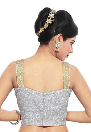 Brocade Blouse in Silver