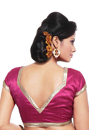 Dupion Silk Blouse in Fuchsia