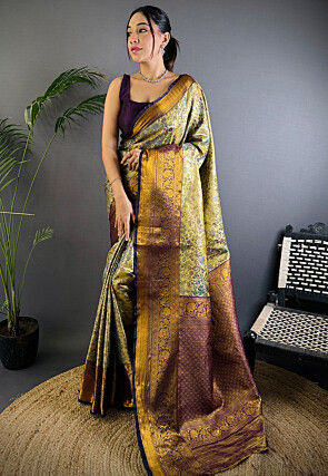 Dharmavaram Saree in Beige