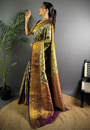 Dharmavaram Saree in Beige