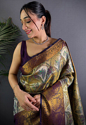 Dharmavaram Saree in Beige