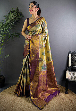 Dharmavaram Saree in Beige