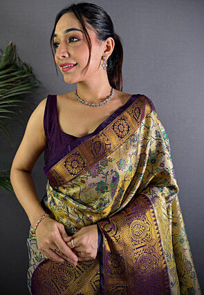 Dharmavaram Saree in Golden