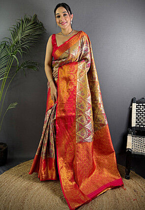 Dharmavaram Saree in Golden