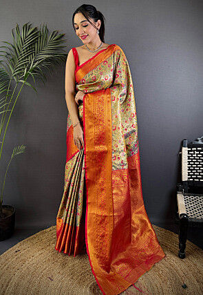 Dharmavaram Saree in Golden