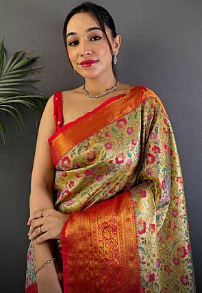 Dharmavaram Saree in Golden