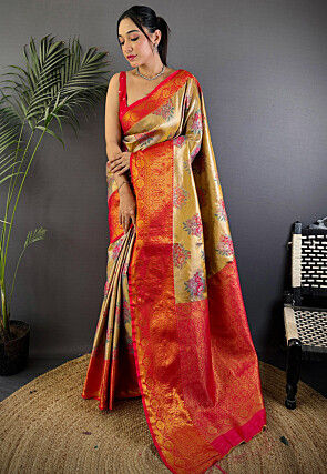 Dharmavaram Saree in Golden