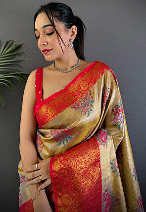 Dharmavaram Saree in Golden