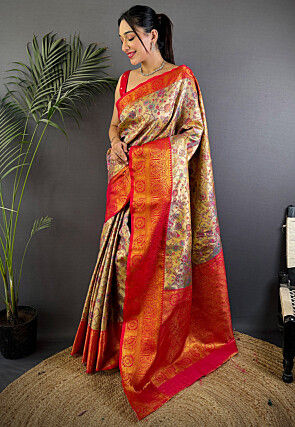 Dharmavaram Saree in Golden
