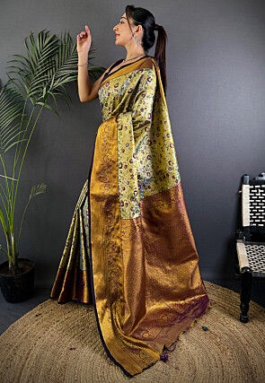 Dharmavaram Saree in Golden