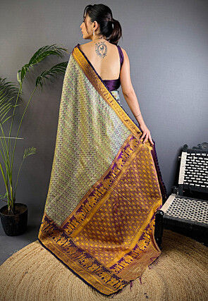 Dharmavaram Saree in Grey