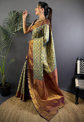 Dharmavaram Saree in Grey