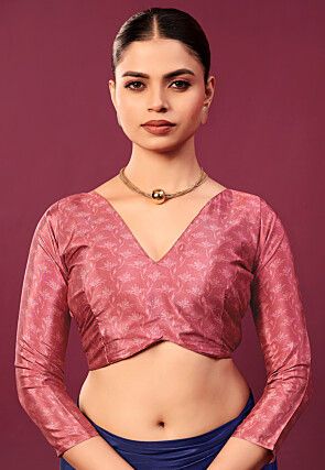 Digital Printed Crepe Silk Saree in Navy Blue