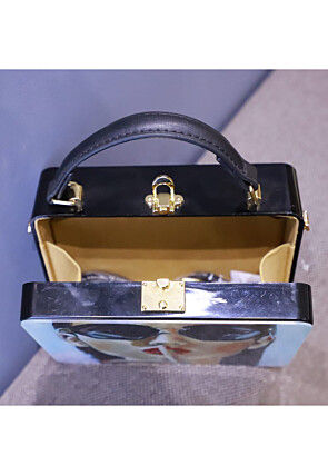 Digital Printed Acrylic Square Clutch Bag in White