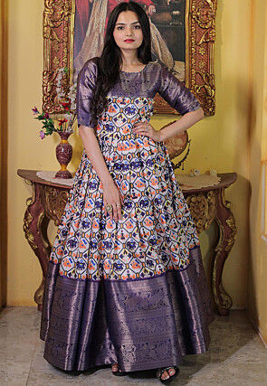 Buy pink Georgette Digital Print Long gown Collection