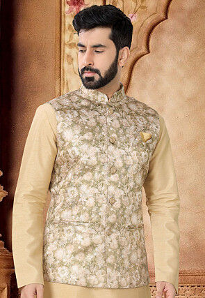 Nehru Jackets Floral Print Ethnic Wear for Men Buy Latest Indian Outfits for Men Online Utsav Fashion