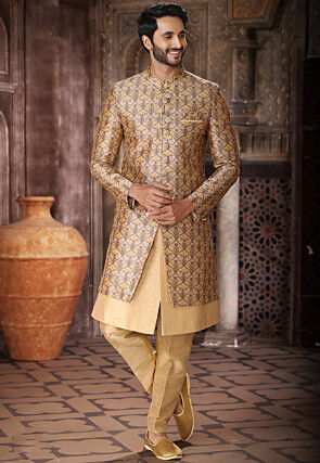 Beige sherwani discount