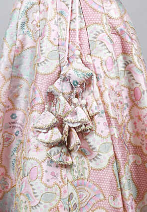 Digital Printed Art Silk Lehenga in Baby Pink