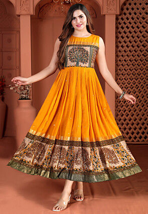 Indo-Western Festival Wear For Women in Yellow Color: Buy Online | Utsav  Fashion