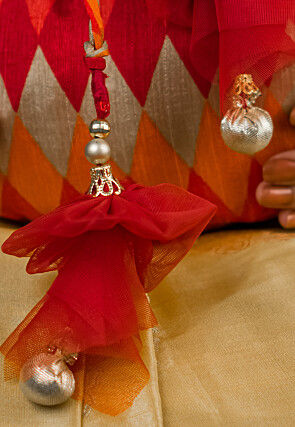 Digital Printed Art Silk Potli Bag in Multicolor