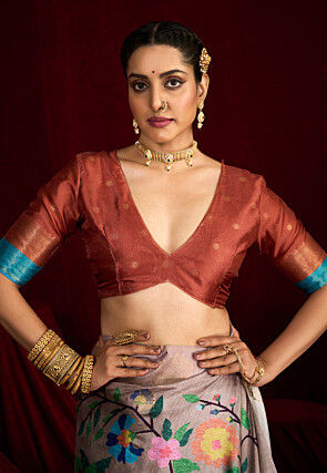 Digital Printed Art Silk Saree in Grey