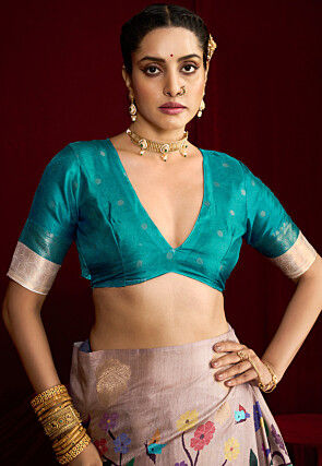 Digital Printed Art Silk Saree in Grey