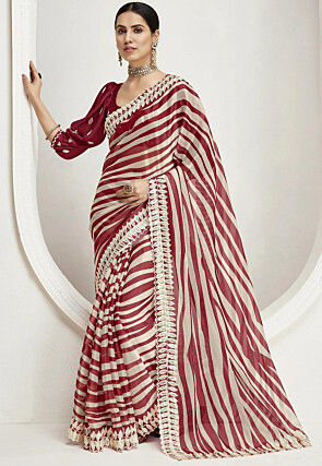 White Sarees: Buy Latest Indian Designer White saree Online - Utsav Fashion