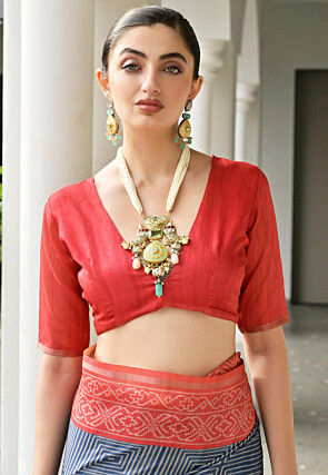 Digital Printed Art Silk Saree in Navy Blue