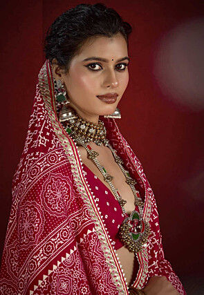 Digital Printed Art Silk Saree in Pink