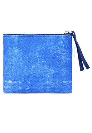 Digital Printed Canvas Coin Pouch in Blue