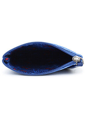 Digital Printed Canvas Coin Pouch in Blue