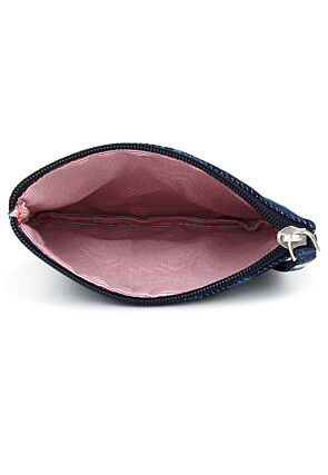 Digital Printed Canvas Coin Pouch in Blue