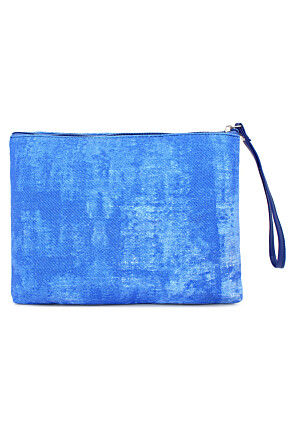 Digital Printed Canvas Coin Pouch in Blue