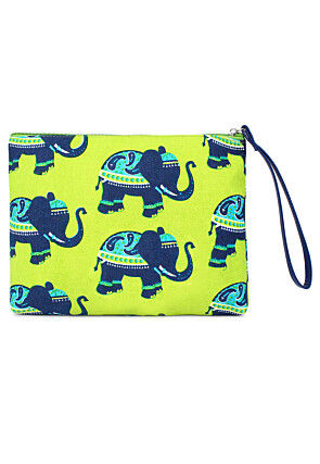 Digital Printed Canvas Coin Pouch in Light Green
