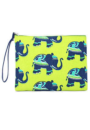 Digital Printed Canvas Coin Pouch in Light Green