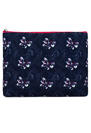 Digital Printed Canvas Coin Pouch in Navy Blue