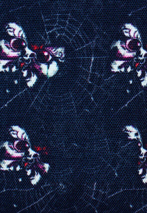 Digital Printed Canvas Coin Pouch in Navy Blue